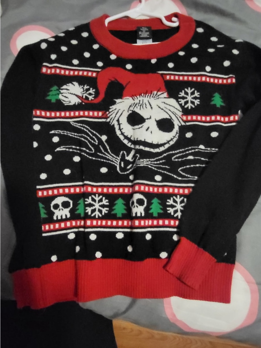 Burton Black Red and White Jack Skellington Holiday Crewneck Sweater